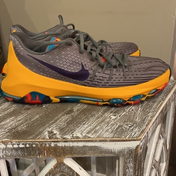 NIKE Kevin Durant KD Prince George Youth Basketball Shoes Grey Size 7 - Picture 6 of 10